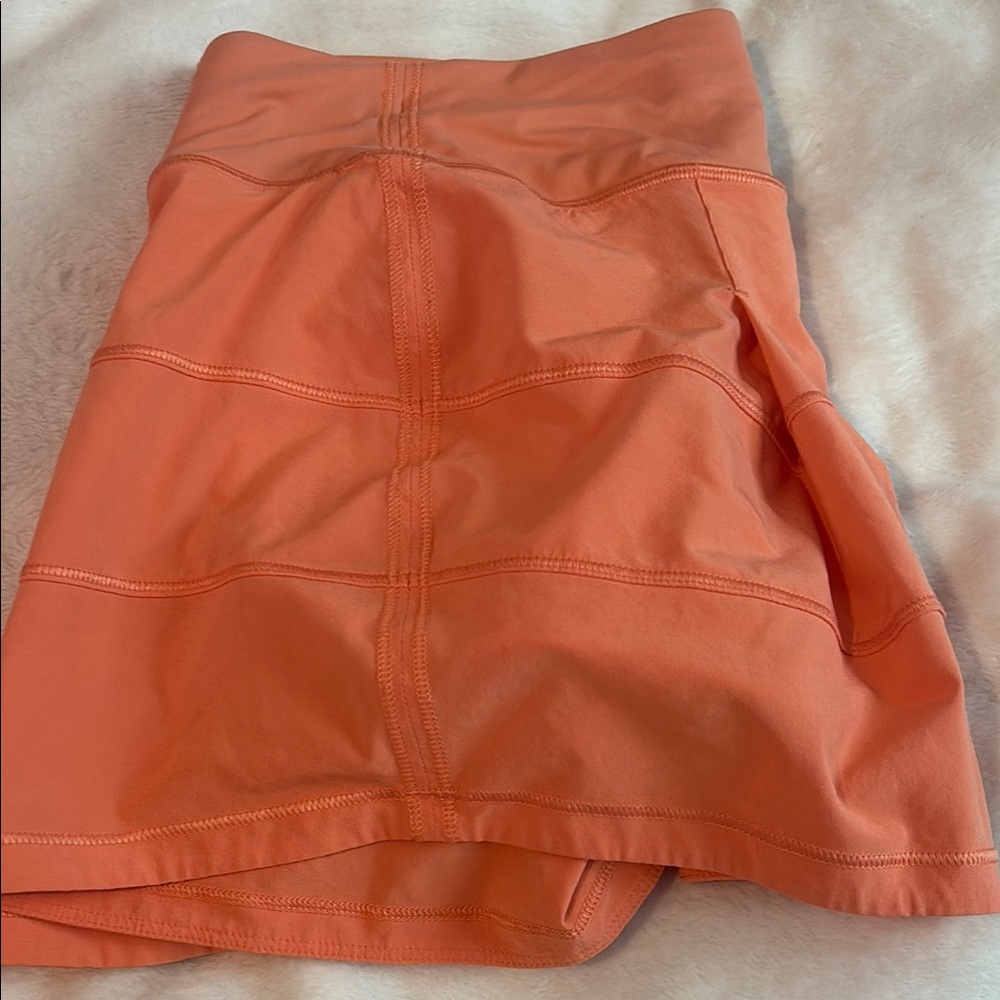 Lululemon Athletica Orange Skorts with Smooth Waistband